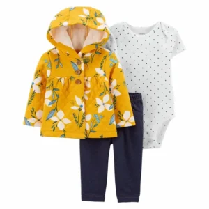 Conjunto Bebê Carter’s 3 Peças – Floral e Poá