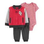 Conjunto Bebê Carter’s 3 Peças - Casaco Vermelho